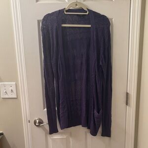 Nine West Deep Purple Cardigan Sweater